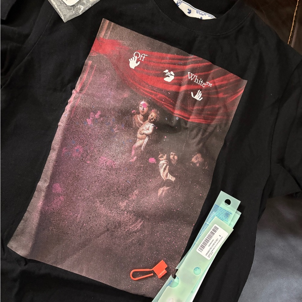 Off-White Black Artistic Graphic Tee